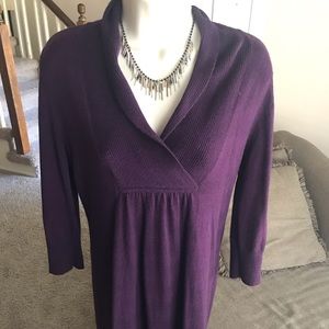 Purple women’s sweater dress.